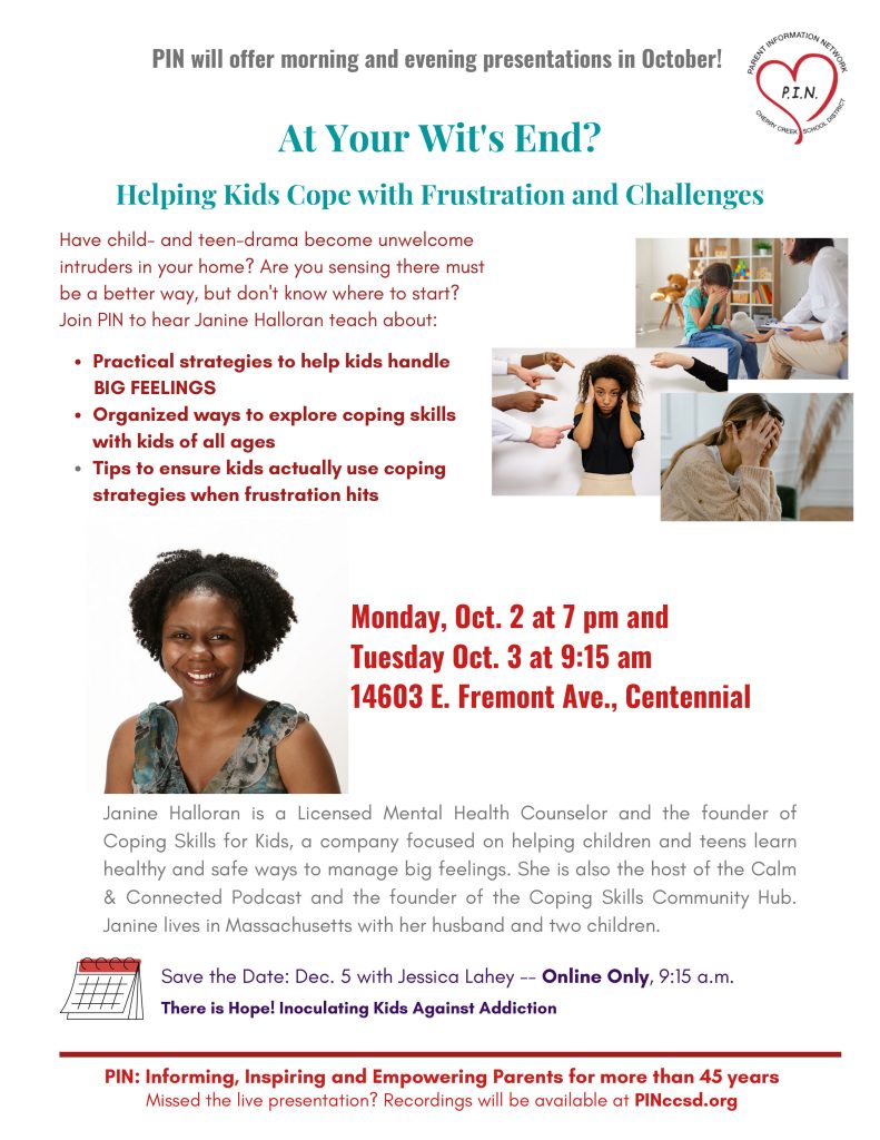 At Your Wit's End? Helping Kids Cope with Frustration and Challenges - P.I.N.